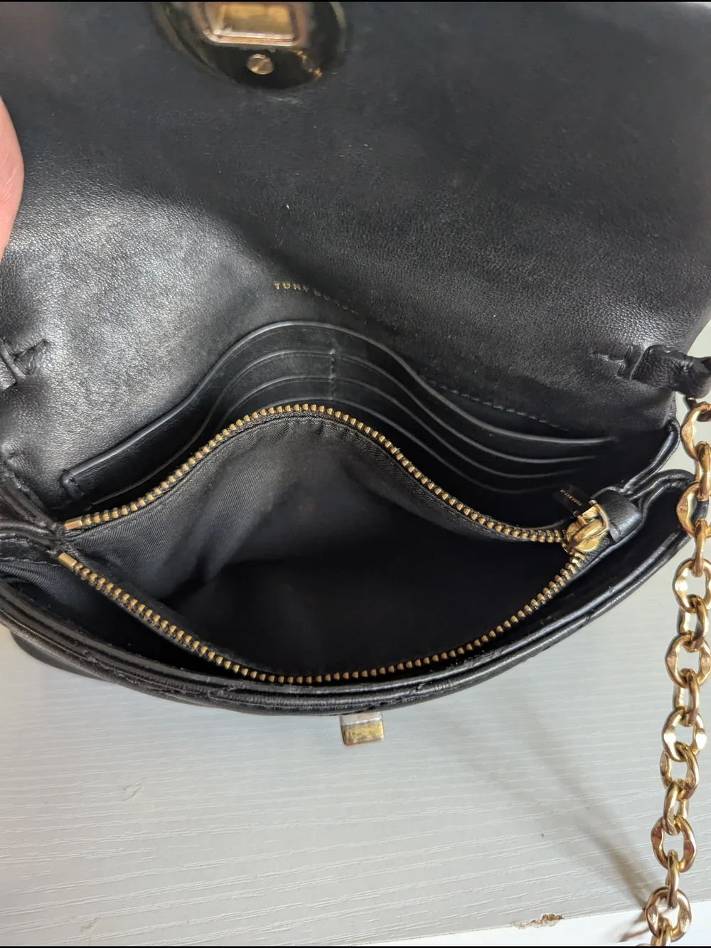 Tory Burch Kira Chevron quilted leather handbag.